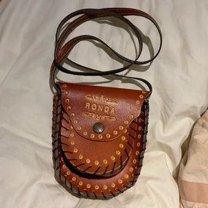Mini leather tooled crossbody